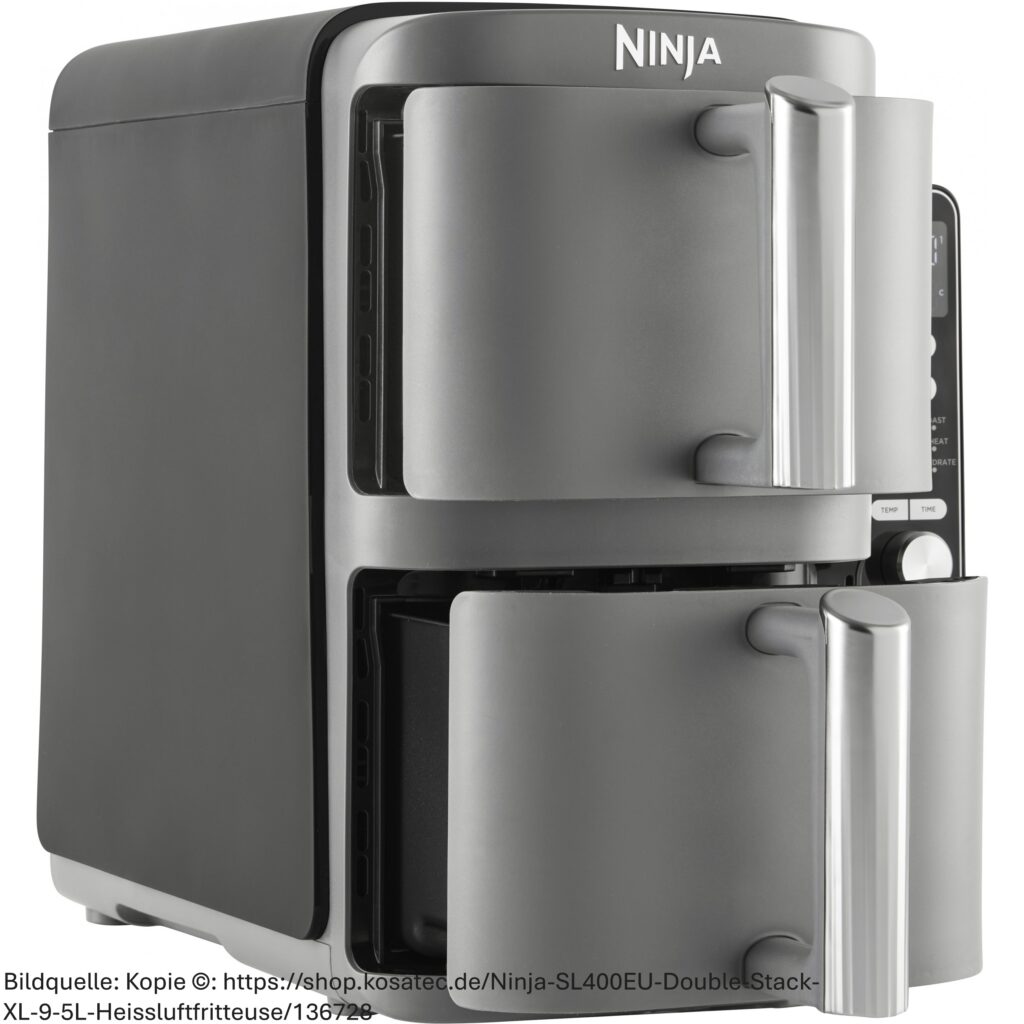 Bild zeigt Ninja Double Stack XL mit geöffneten Ladekammern
