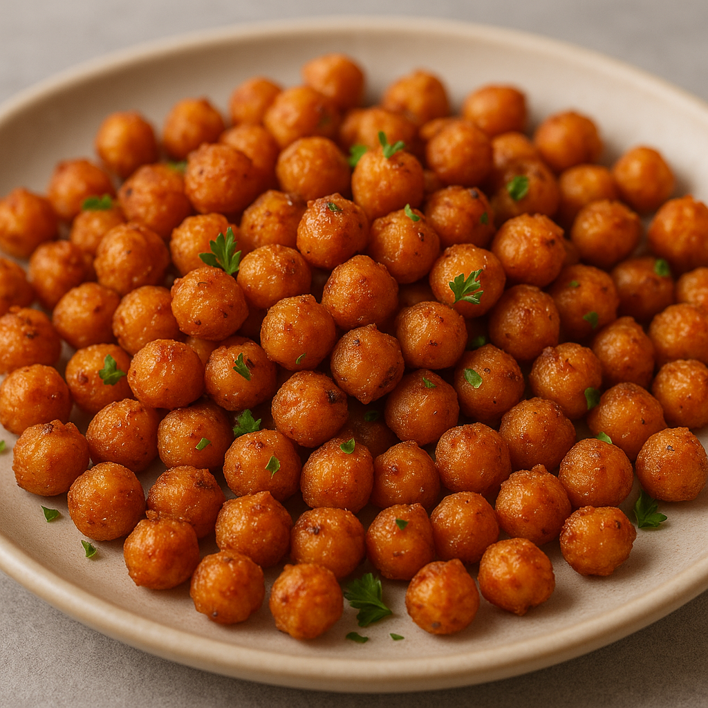 Bild zeigt ein KI-generiertes Bild: Geröstete Kichererbsen aus dem Airfryer