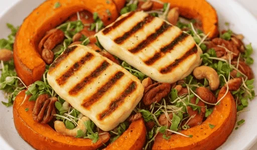 Kürbis-Halloumi-Salat