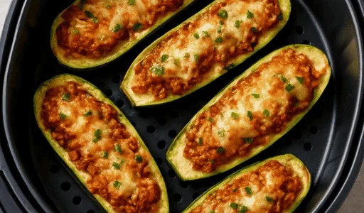 Gefüllte Zucchini-Boote aus dem Airfryer