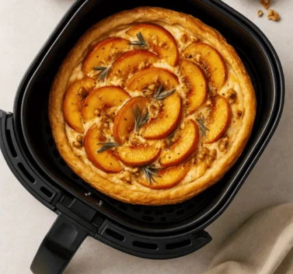 Gegrillte Pfirsich-Ziegenkäse-Tarte