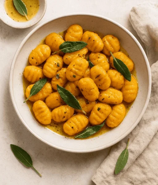 Kürbis-Gnocchi mit Salbeibutter aus dem Airfryer