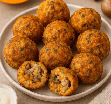 Kürbis-Pilz-Risotto-Bällchen