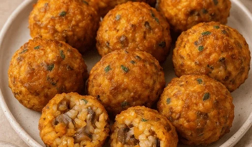 Kürbis-Pilz-Risotto-Bällchen