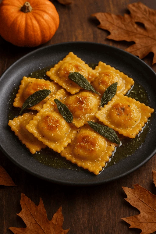 Kürbis-Ravioli mit Salbei-Butter
