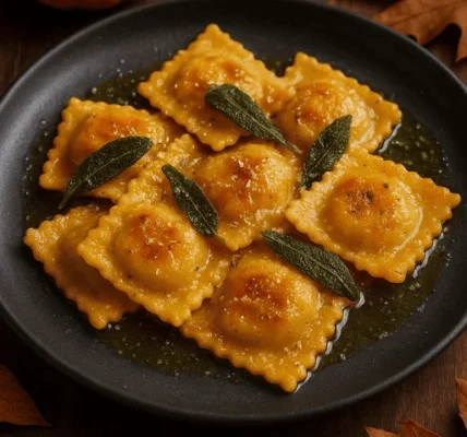 Kürbis-Ravioli mit Salbei-Butter