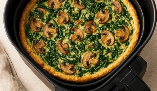Pilz-Spinat-Tarte aus dem Airfryer