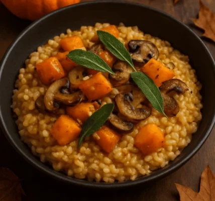 Risotto mit Pilzen und Kürbis