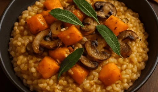 Risotto mit Pilzen und Kürbis