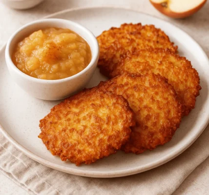 Kartoffelpuffer mit Apfel-Zimt-Kompott
