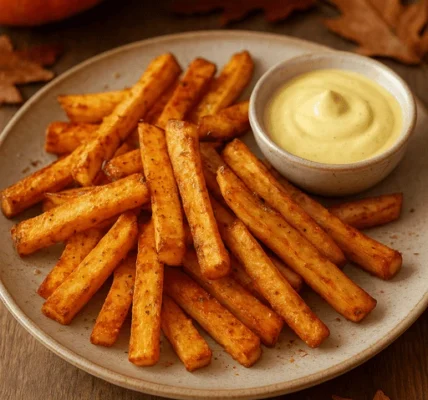 Pastinaken-Fries mit Dip