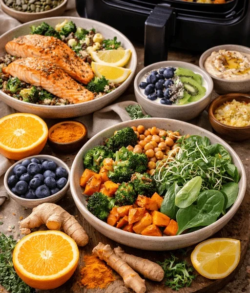 Mineral- & Immun-Boost-Gerichte im Airfryer