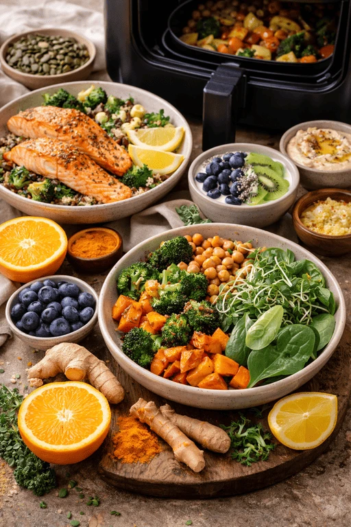 Mineral- & Immun-Boost-Gerichte im Airfryer