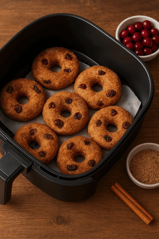 Zimt-Cranberry-Donuts aus dem Airfryer