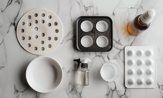 Airfryer Zubehör 2026 – Silikonmatte, Ölsprüher, Backformen und Cupcake-Formen im Überblick