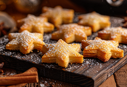 Weihnachtsgebäck im Airfryer - so einfach geht's! Zimtsterne aus Blätterteig in unter 15 Minuten: kein langer Vorheizvorgang, kein Ankleben, perfekt knusprig. Alle Temperaturen und Zeiten auf airfryershop24.de