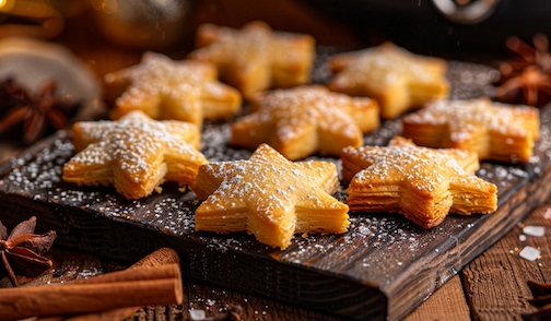 Weihnachtsgebäck im Airfryer - so einfach geht's! Zimtsterne aus Blätterteig in unter 15 Minuten: kein langer Vorheizvorgang, kein Ankleben, perfekt knusprig. Alle Temperaturen und Zeiten auf airfryershop24.de